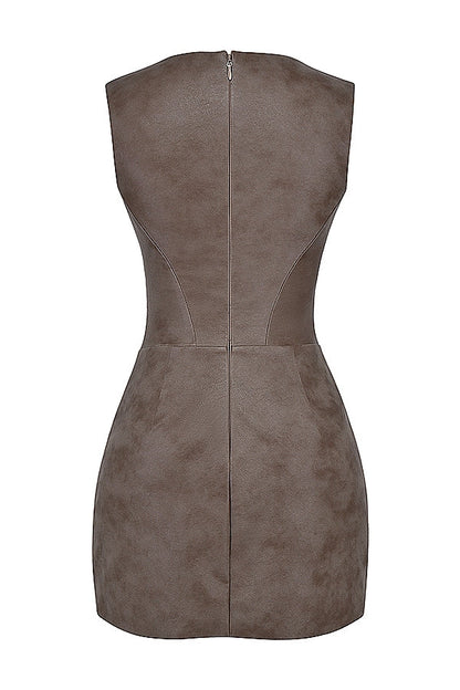 mocha corset mini dress