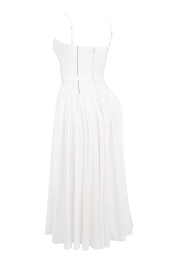 white cotton maxi sundress