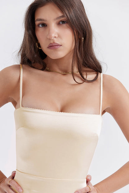 vintage cream maxi dress