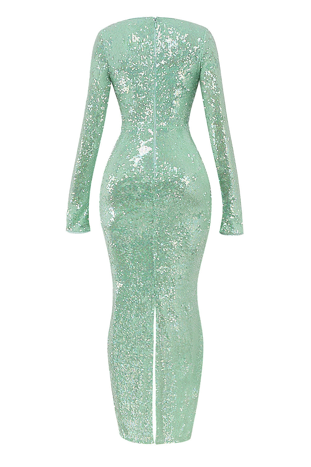 seafoam sequin maxi gown