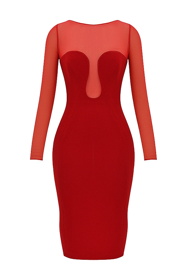 scarlet plunge midi dress
