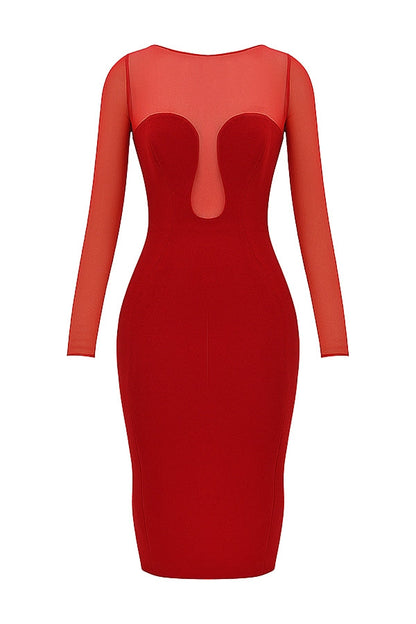 scarlet plunge midi dress