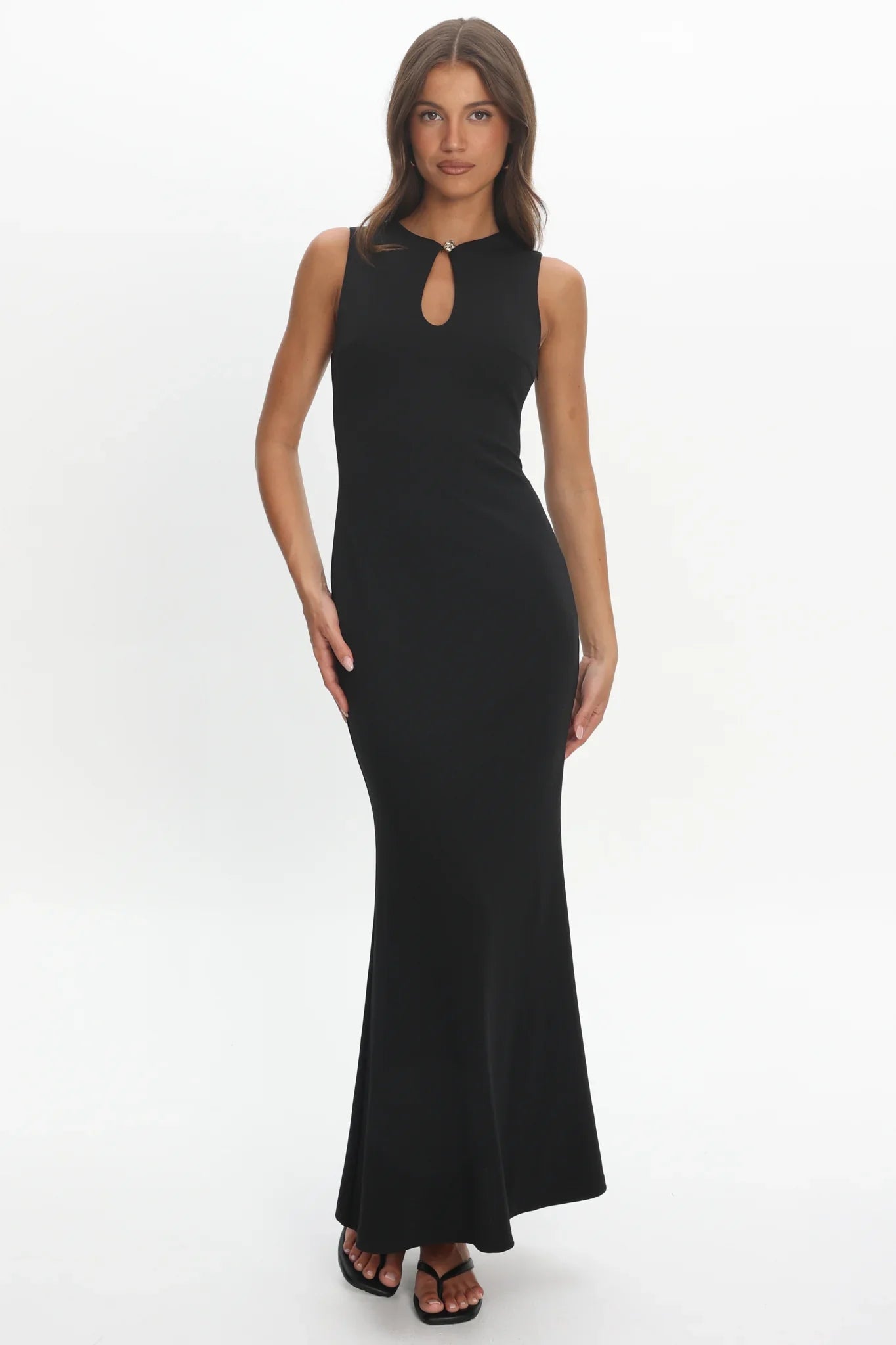 Capucine Key Hole Bust Maxi Dress Black