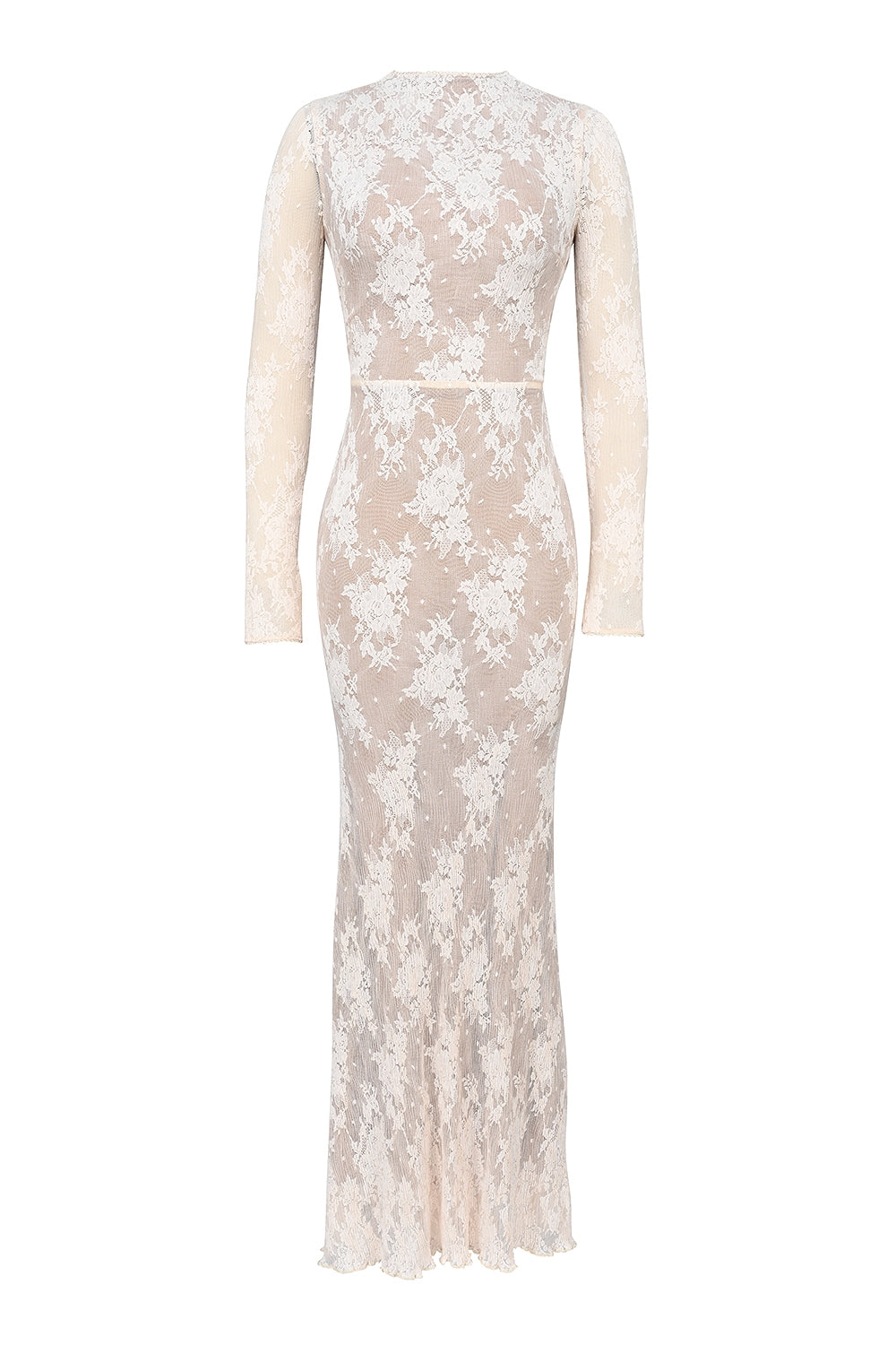 peach lace maxi dress