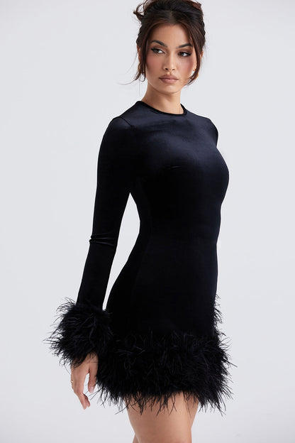 black velvet mini dress
