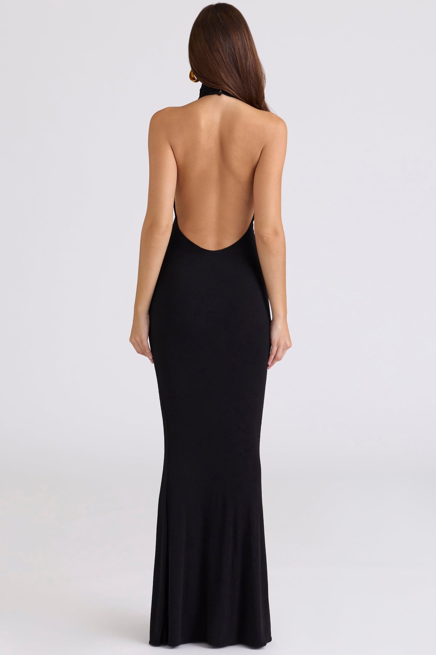 black backless silhouette maxi dress - limited edition