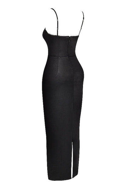 black corset maxi dress