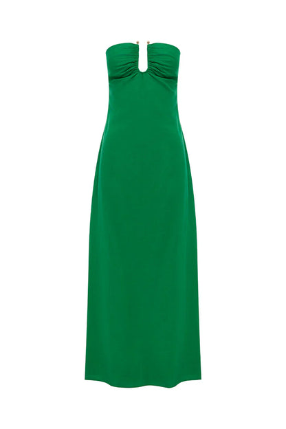 MARTHA STRAPLESS MAXI DRESS - GREEN