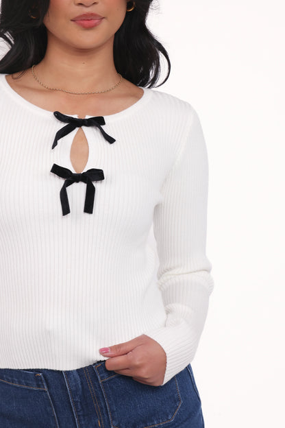 Elba Knit Top - White