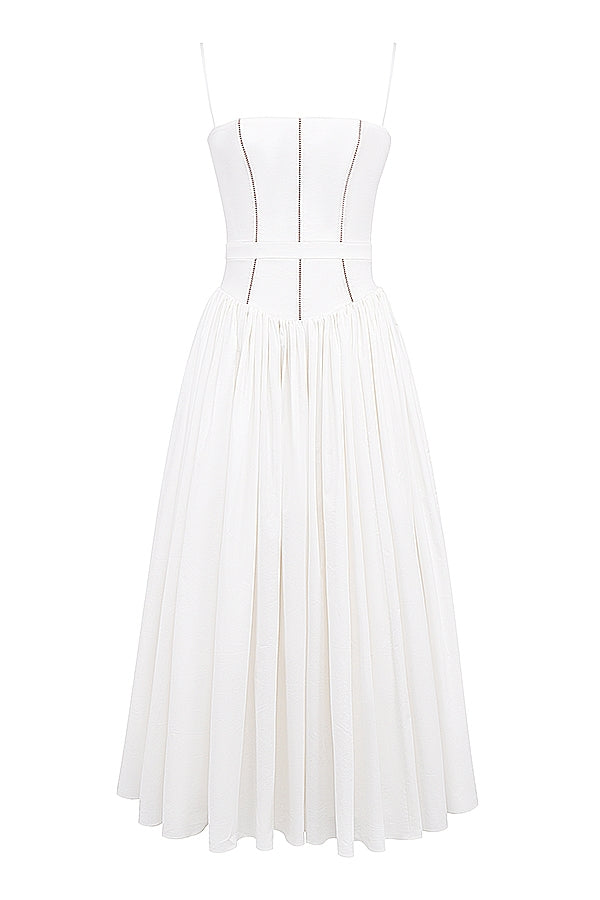white cotton maxi sundress