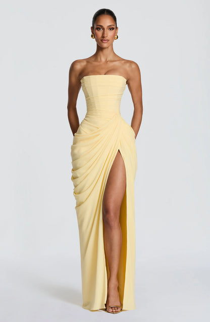 Cyra Maxi Dress - Lemon