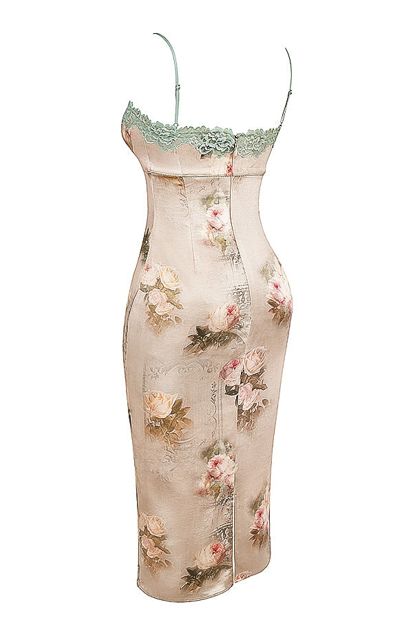 vintage floral midi dress