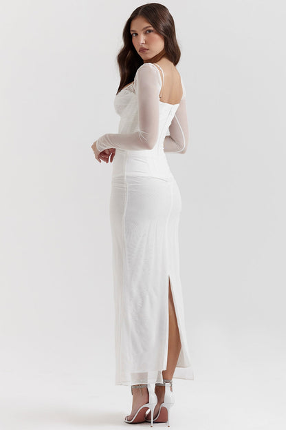 white maxi dress