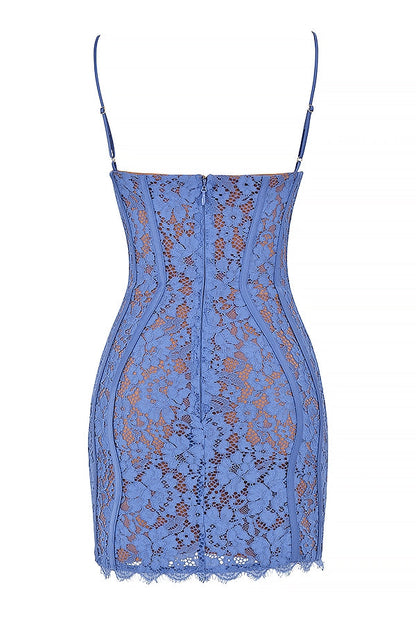 lavender lace mini dress