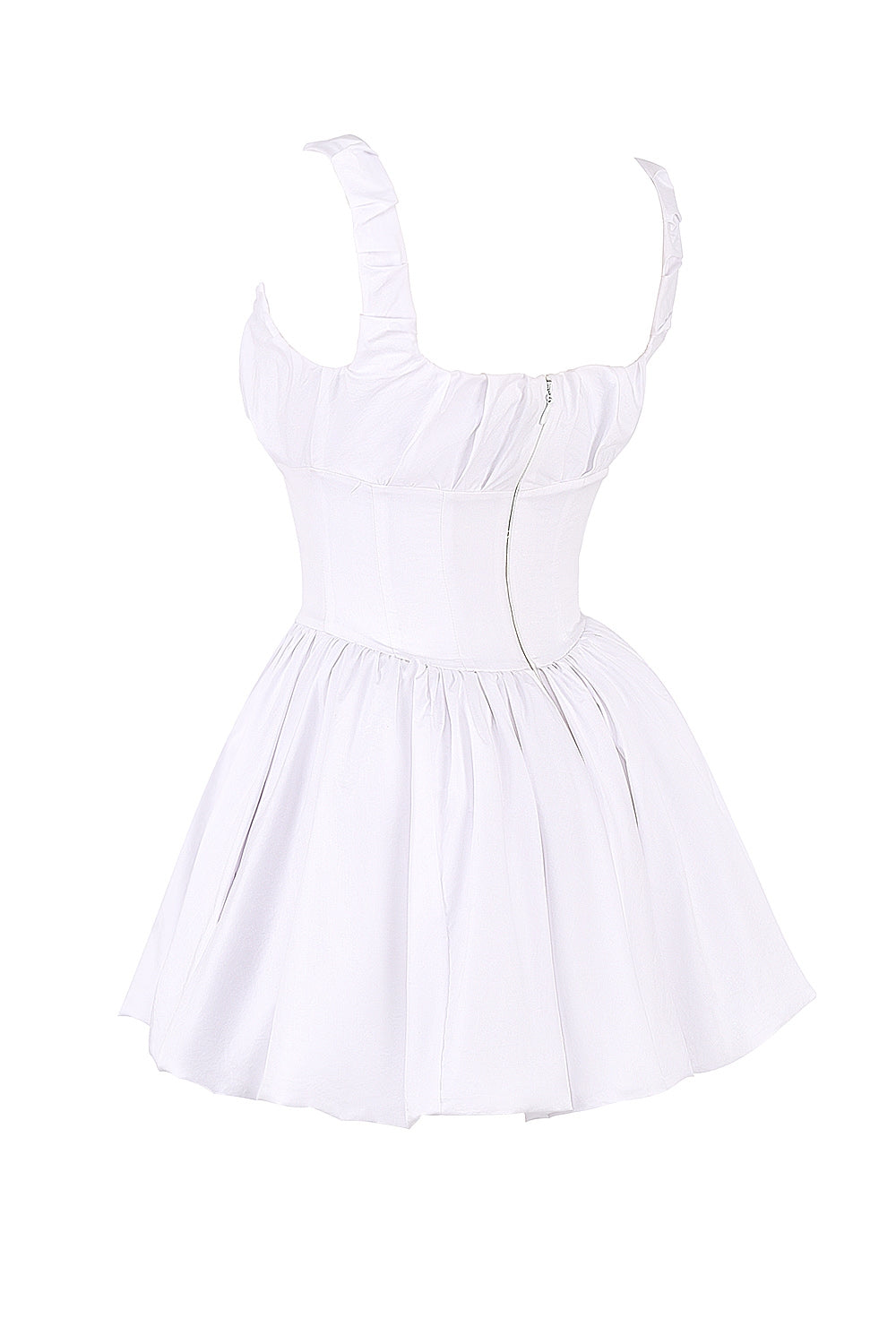 white cotton tulle mini dress