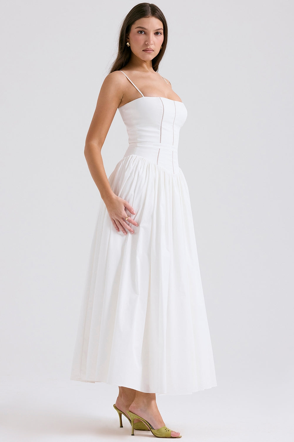 white cotton maxi sundress