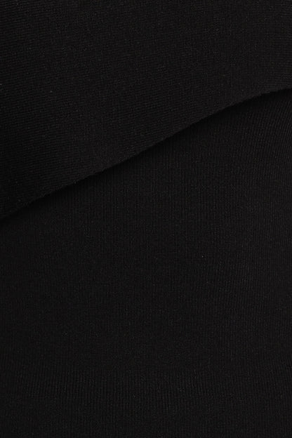 Charama Off Shoulder Knit Top - Black