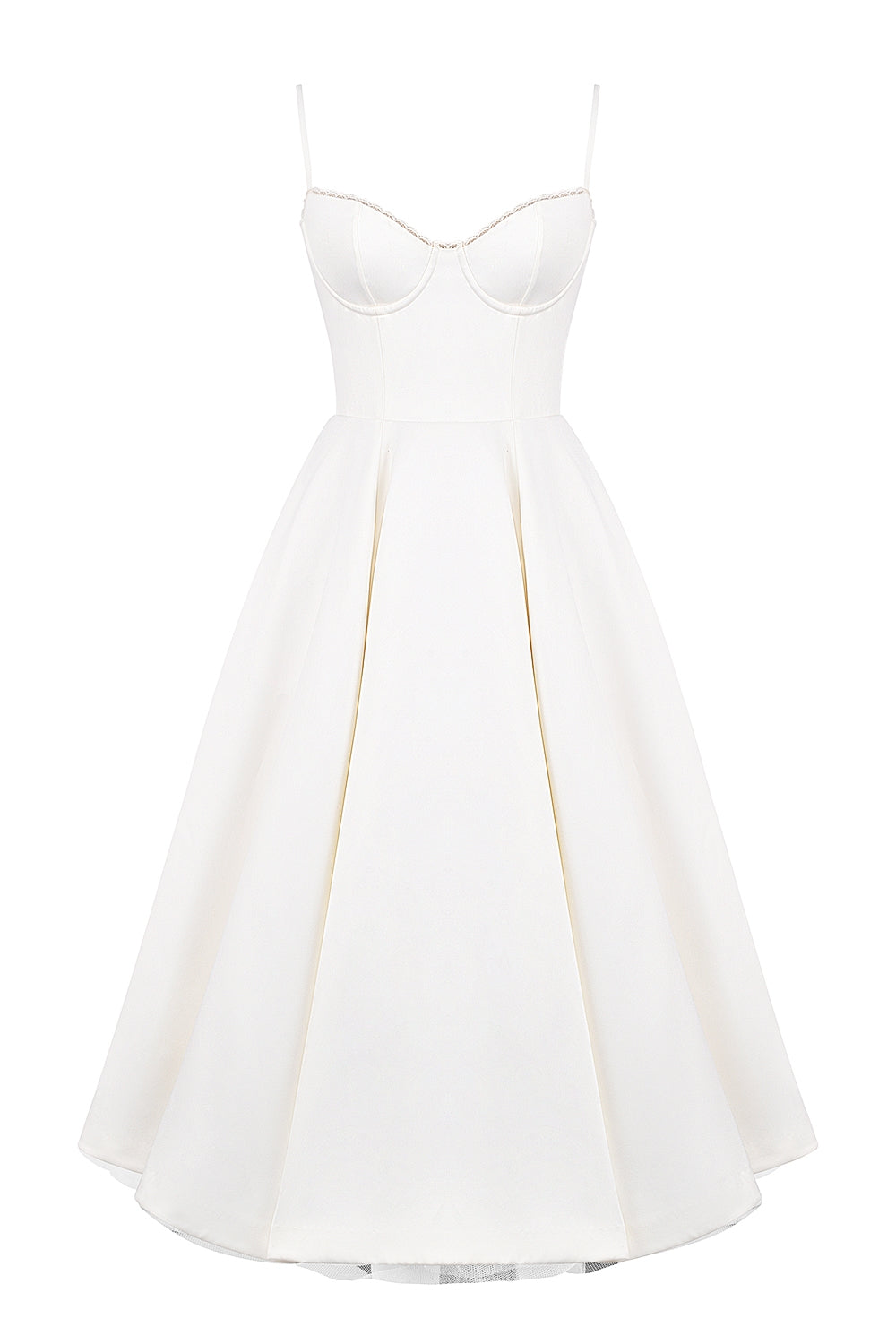 white tulle midi dress