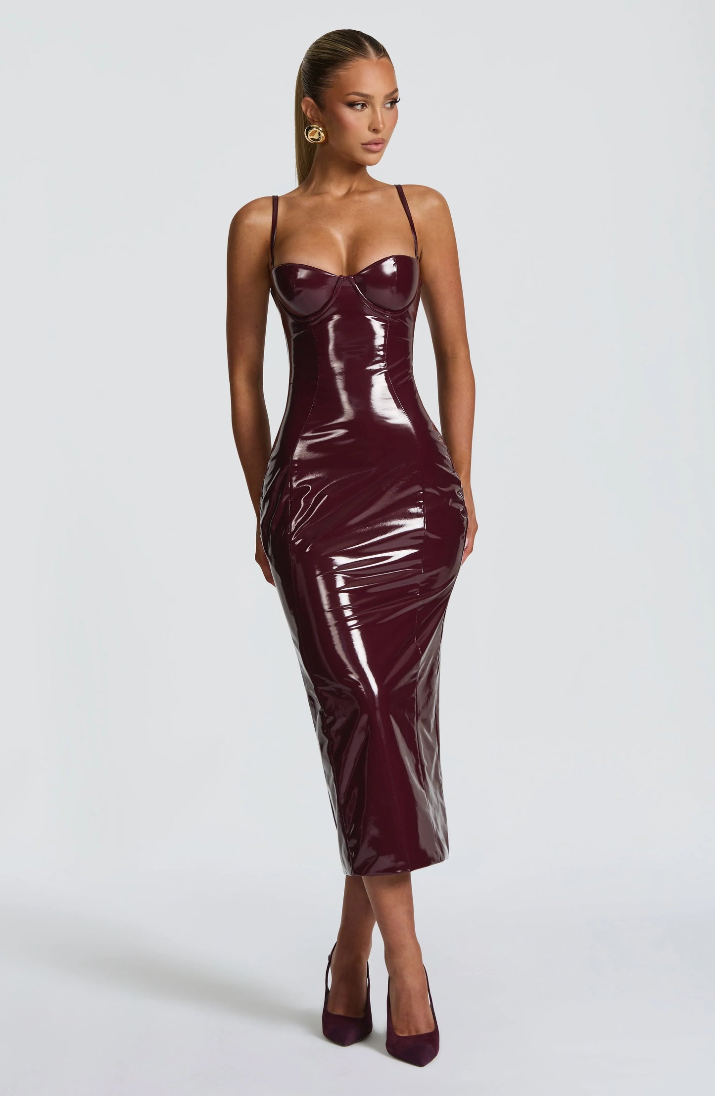 Amala Midi Dress - Cherry Lacquer
