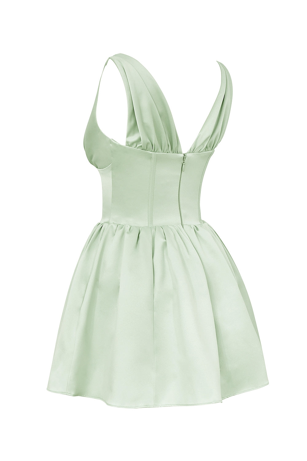 pistachio satin mini dress - sale
