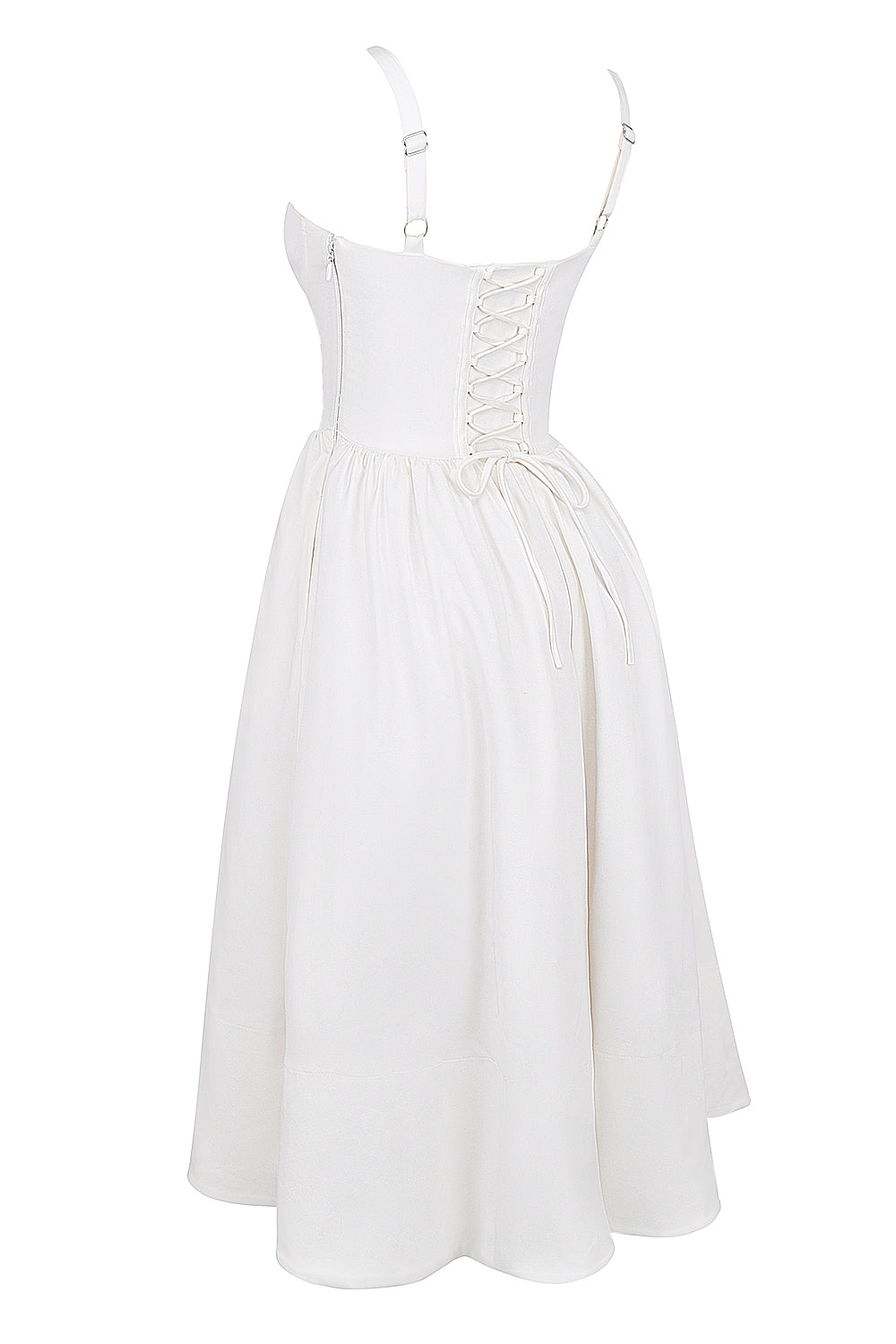white corset midi sundress