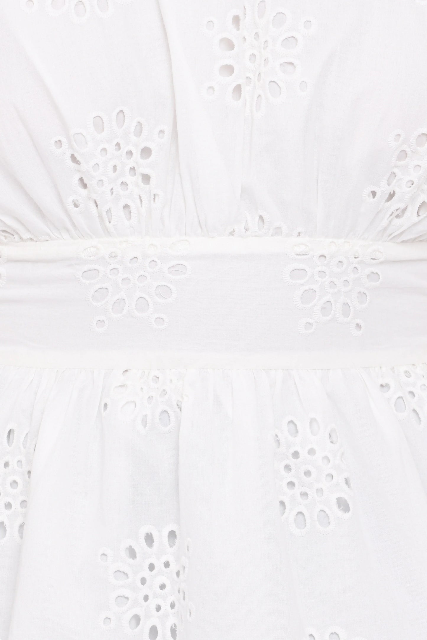Carmel Tie Back Tunic Top - White Embroidery