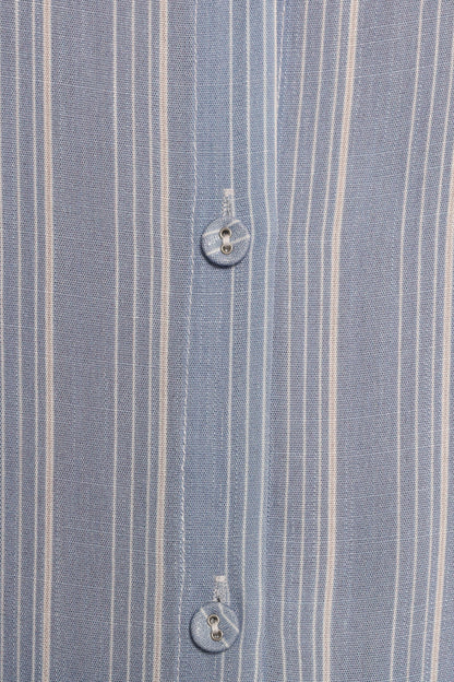 Rixo Button Down Top - Blue Stripe