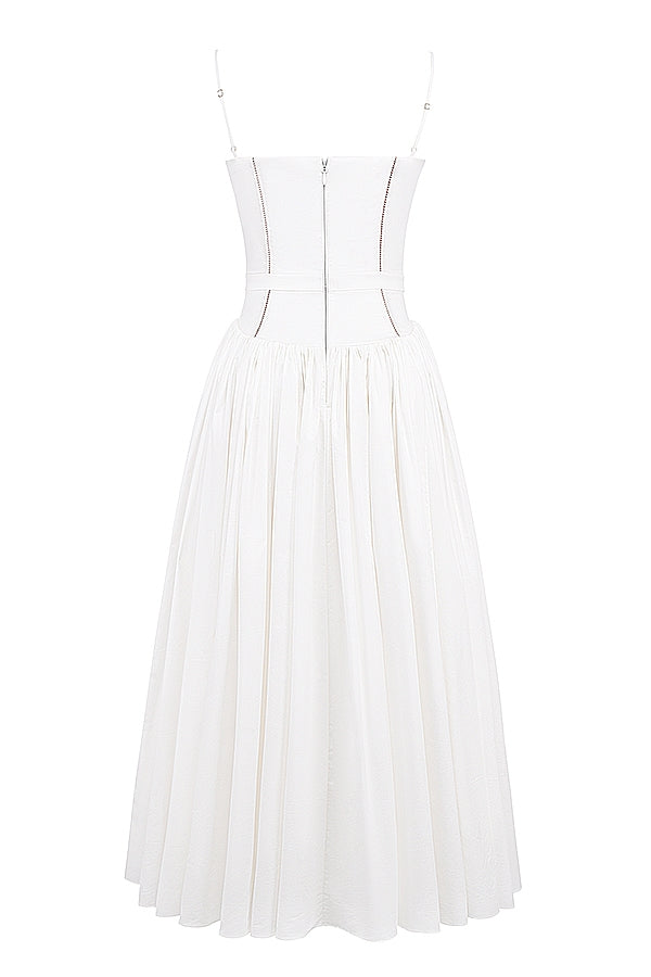 white cotton maxi sundress