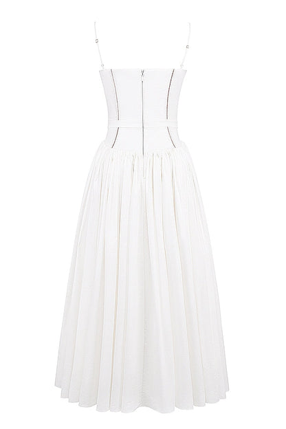 white cotton maxi sundress