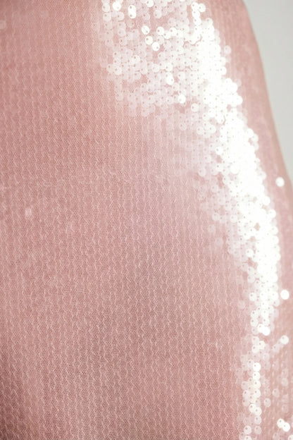 Sheer Sequin One Shoulder Cut Out Maxi Dress in Lilac