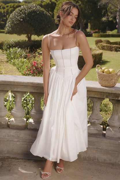 white cotton maxi sundress