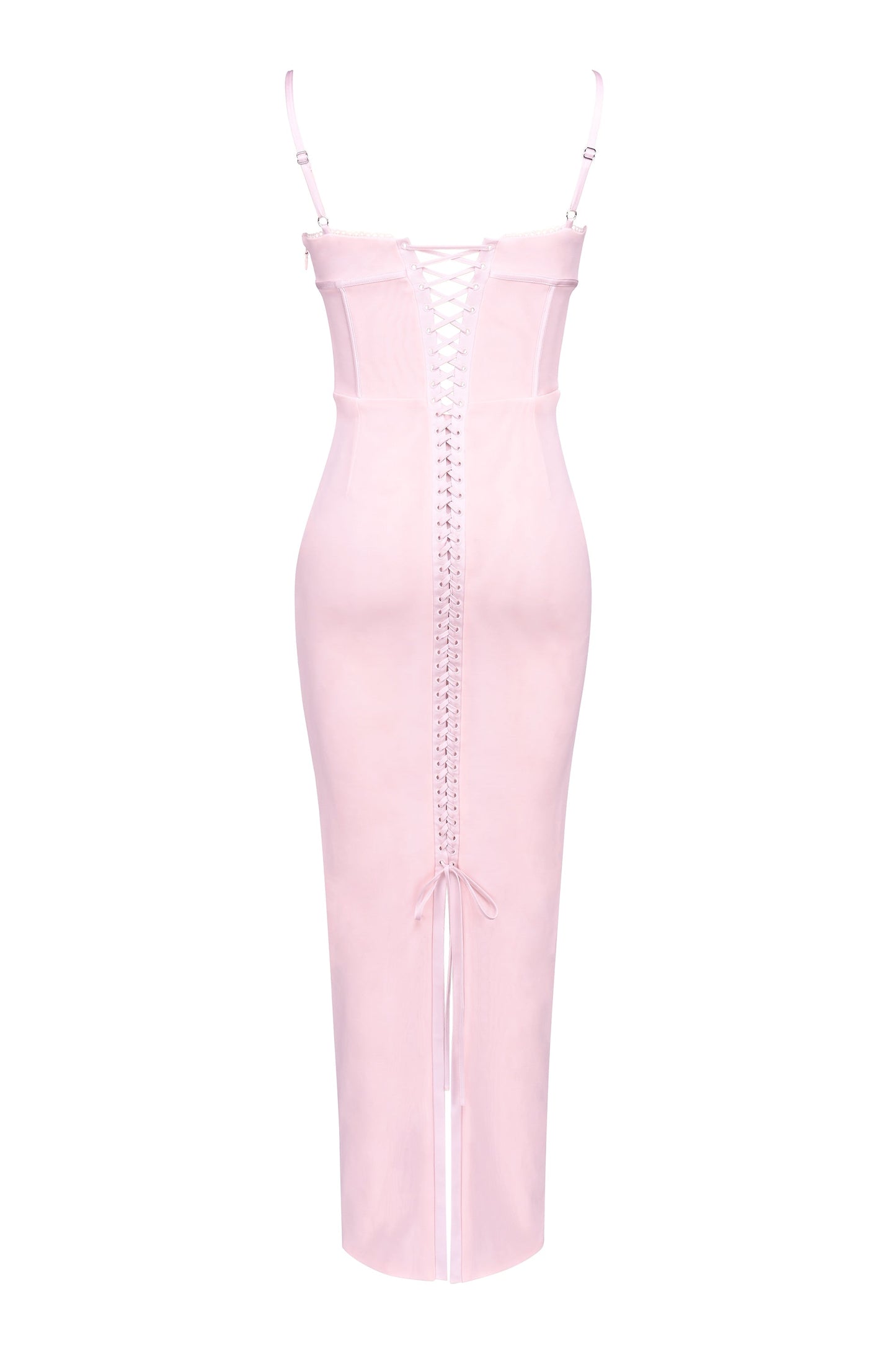 pink mesh bodycon maxi dress