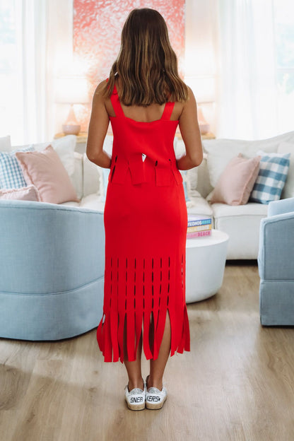 Tangerine Glow Crop Top - Red