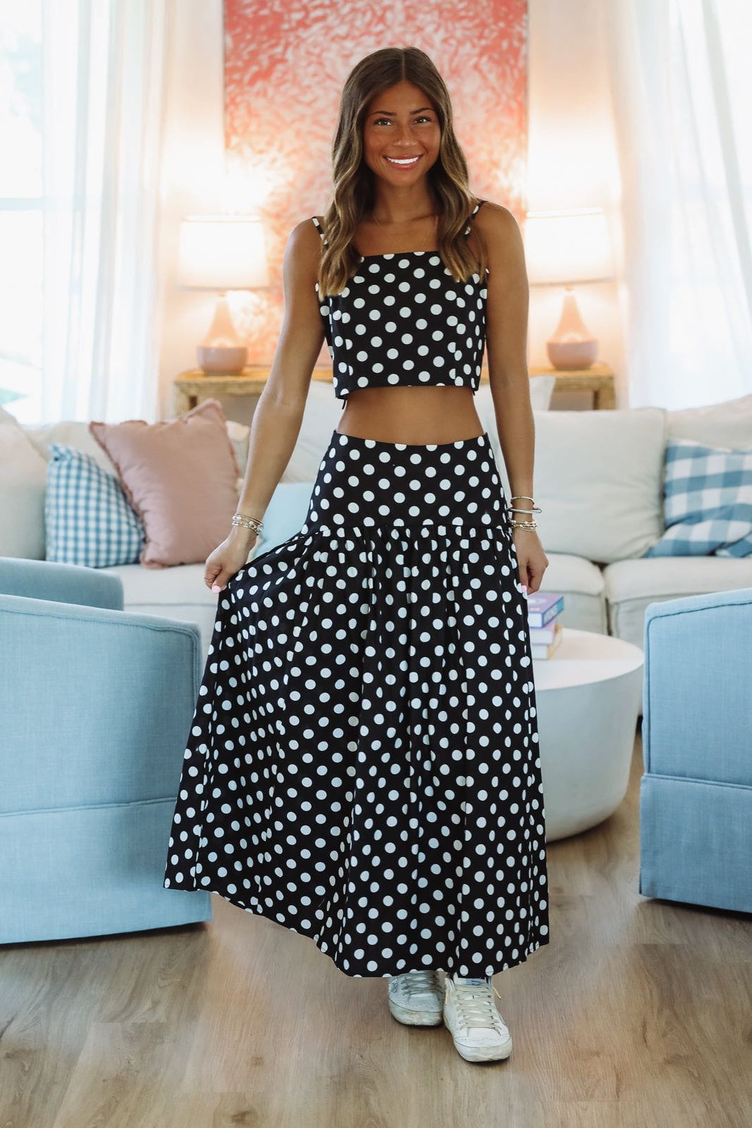 Iconic Spots Maxi Skirt - Black and White