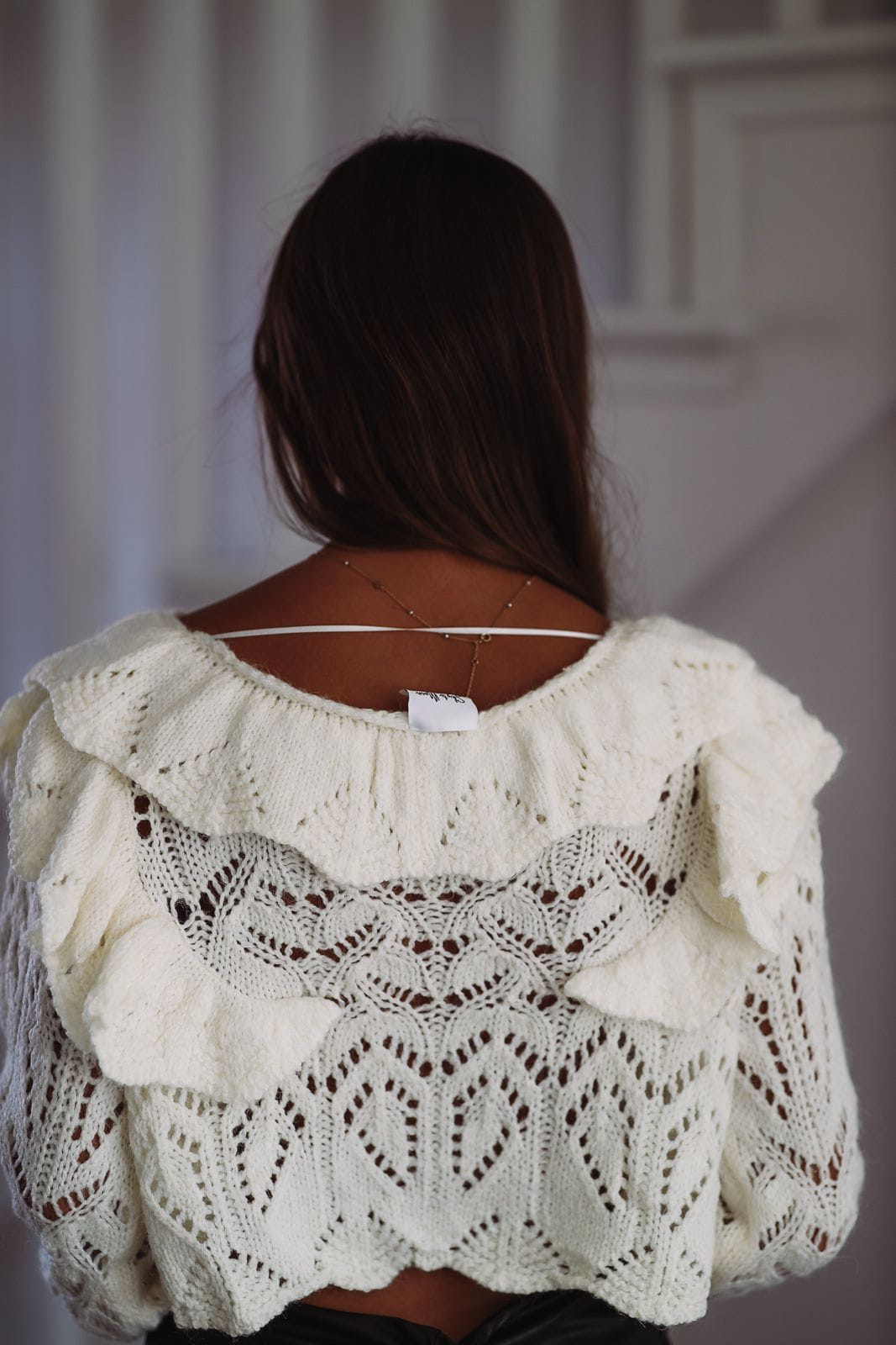 Bistro Brunch Crop Sweater Cardigan- Ivory (FINAL SALE)