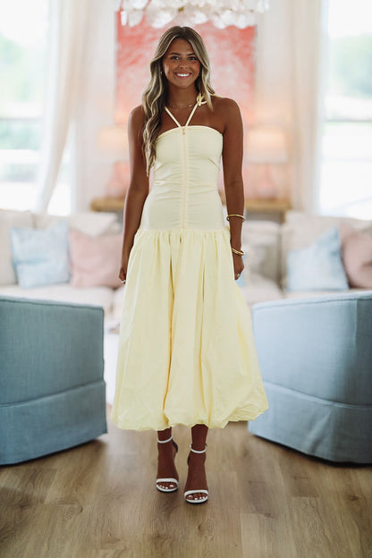 Burst of Yellow Midi Dress - Yellow