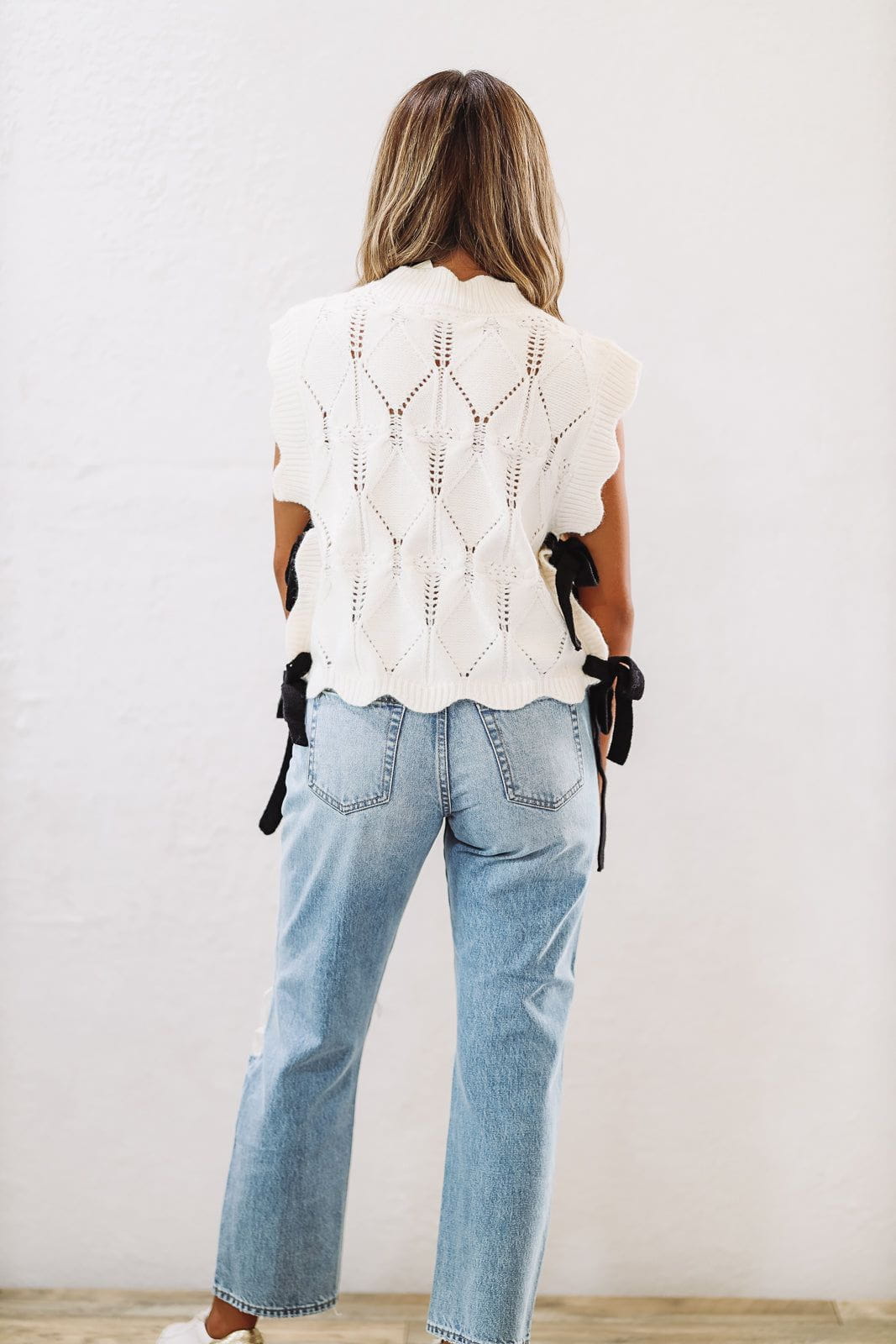 Radiate Beauty Crop Sweater -  Cream and Black