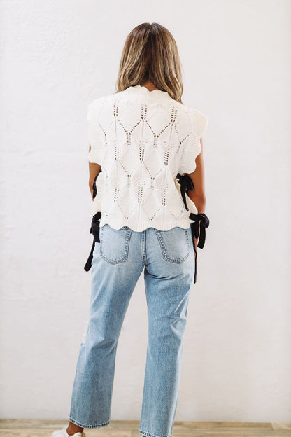 Radiate Beauty Crop Sweater -  Cream and Black