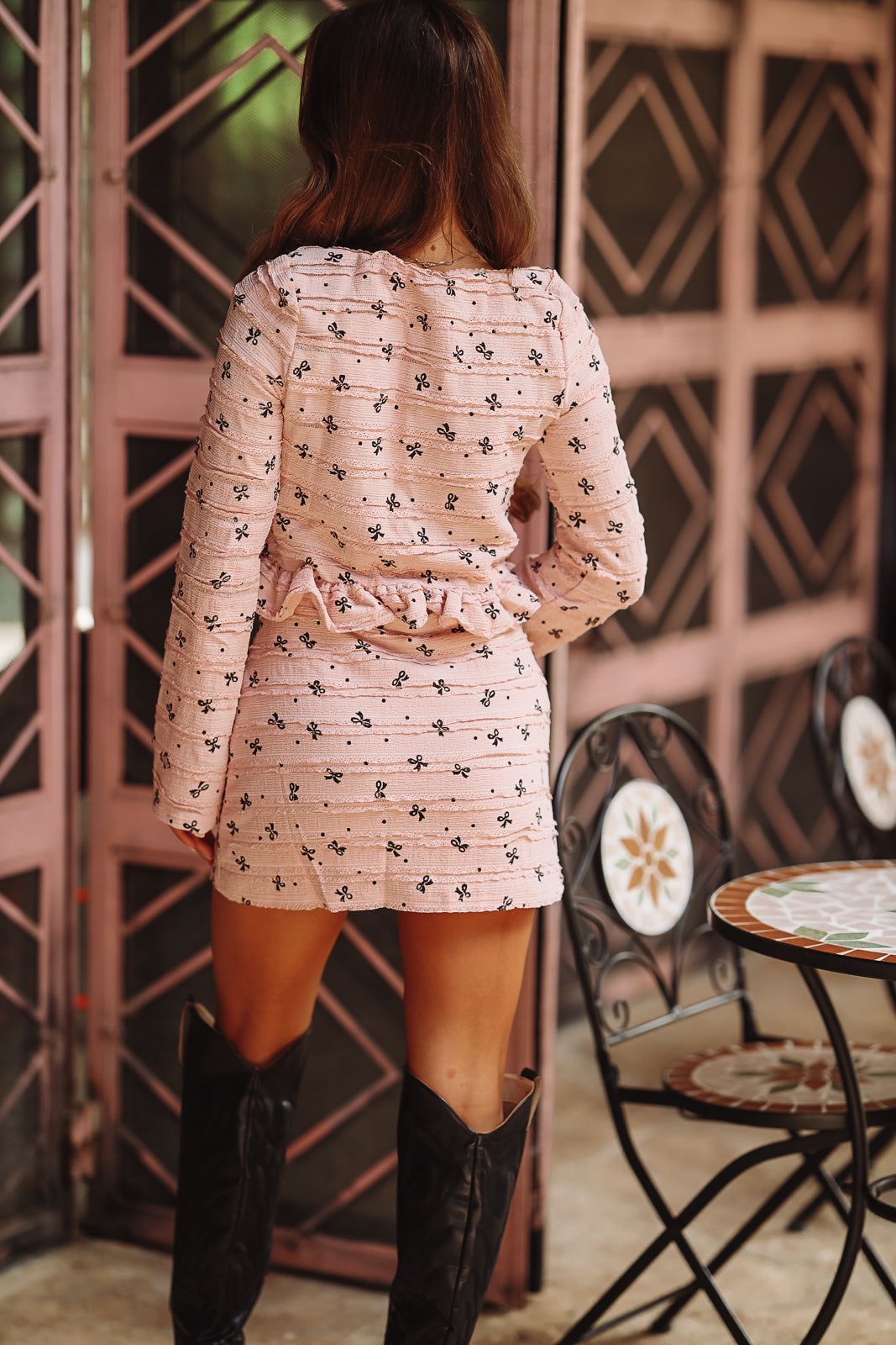 Ribbons and Ruffles Crop Top - Pink  (FINAL SALE)