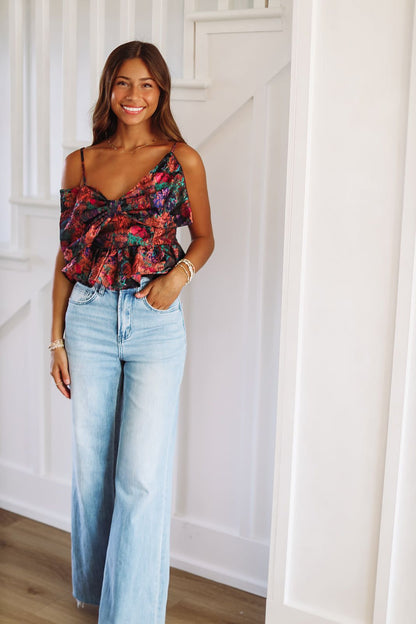 Say It Again Crop Top - Purple, Green and Blue (FINAL SALE)