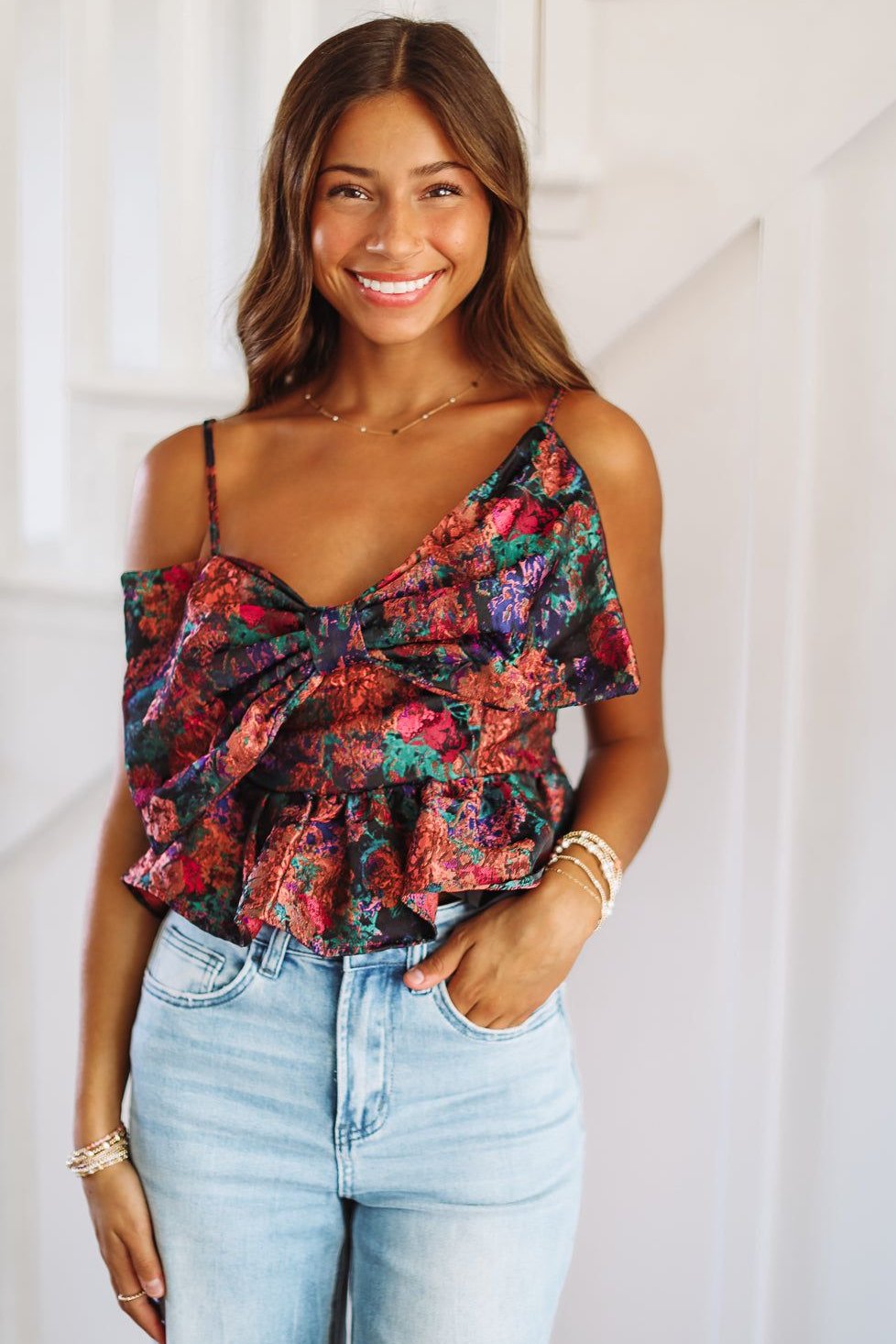 Say It Again Crop Top - Purple, Green and Blue (FINAL SALE)