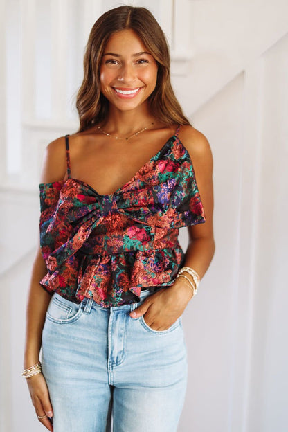 Say It Again Crop Top - Purple, Green and Blue (FINAL SALE)