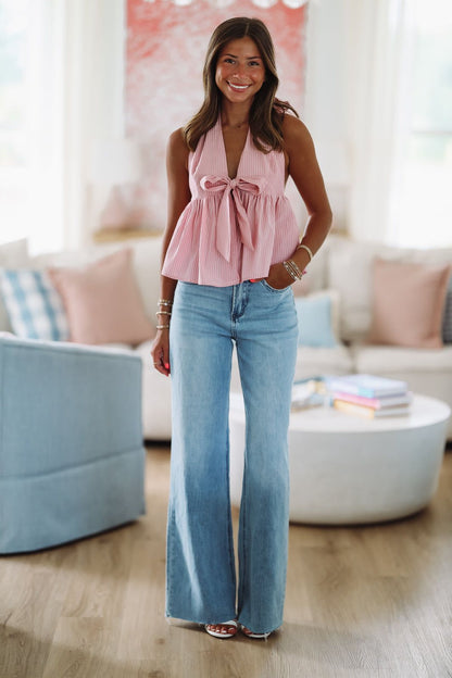 Rosy Glow Halter Top - Pink