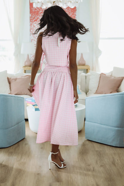 Summer Solstice Tank and Midi Skirt Set - Pink