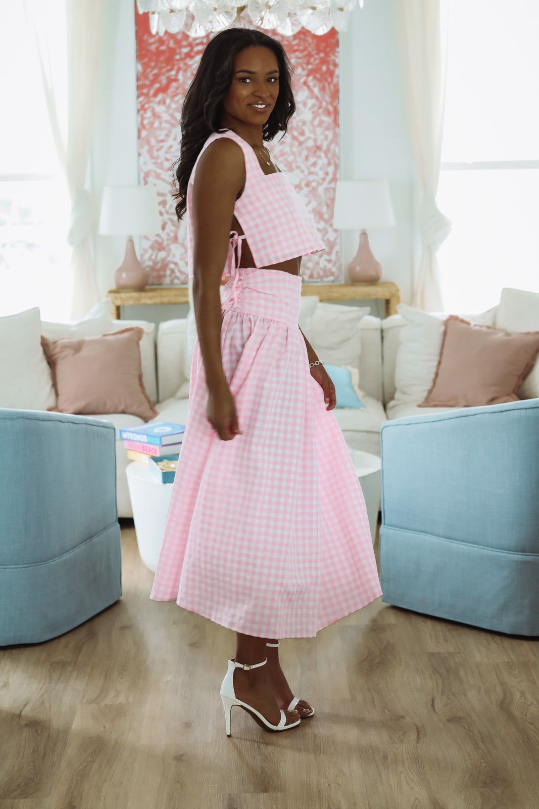 Summer Solstice Tank and Midi Skirt Set - Pink