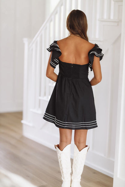 Swirling In Your Mind Mini Dress - Black