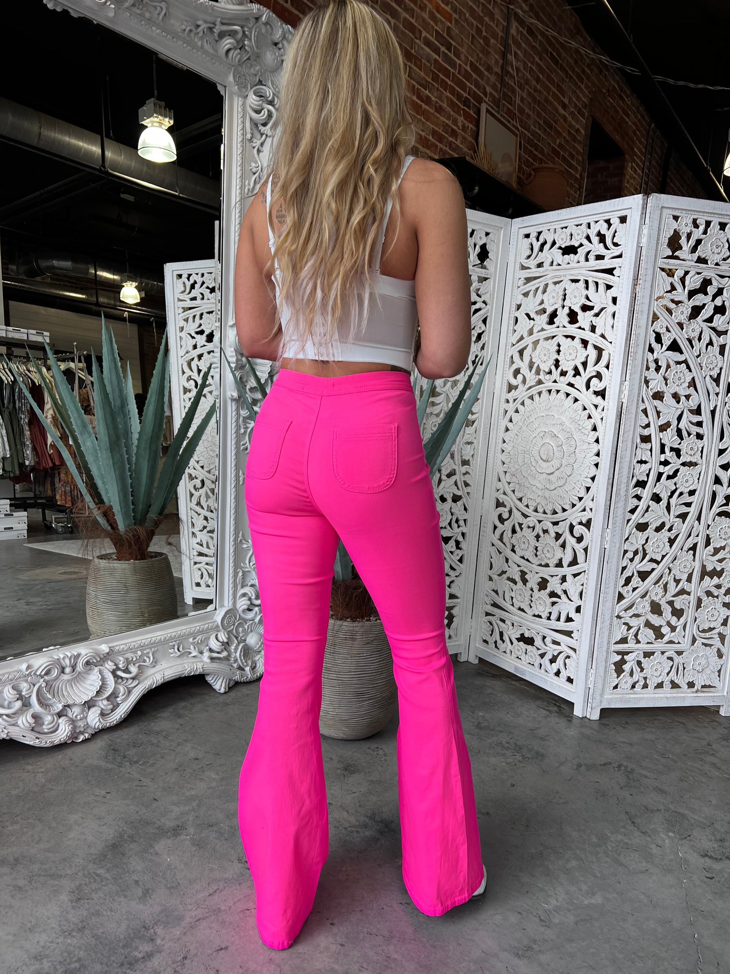 Knox Flare Jeans (Hot Pink)