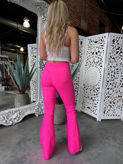 Knox Flare Jeans (Hot Pink)