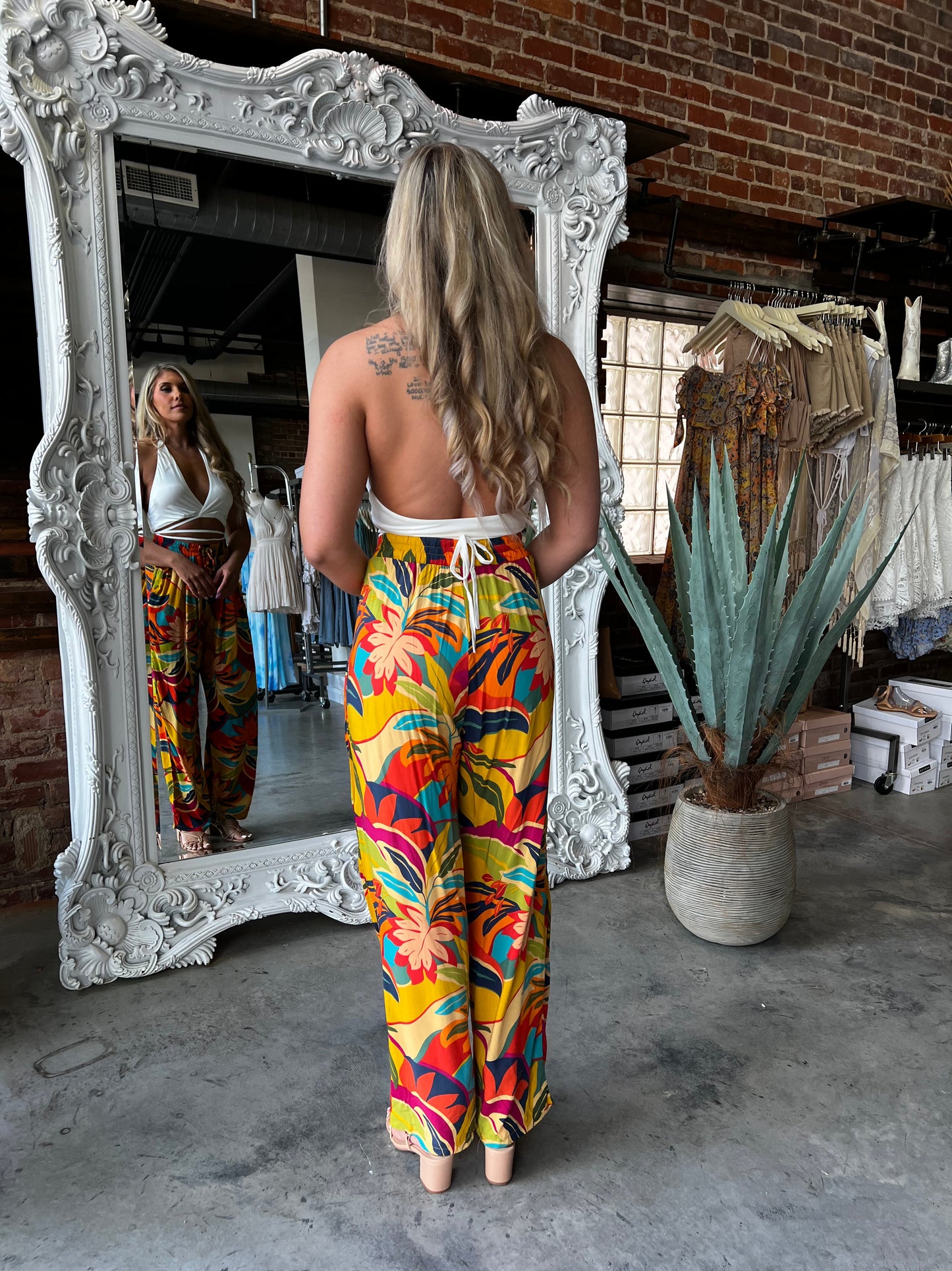 Molly Wrap Halter Top (Ivory) FINAL SALE