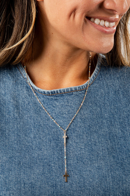 Alisha Mint Cross Necklace